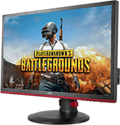 An image of the game PUBG being displayed on a monitor